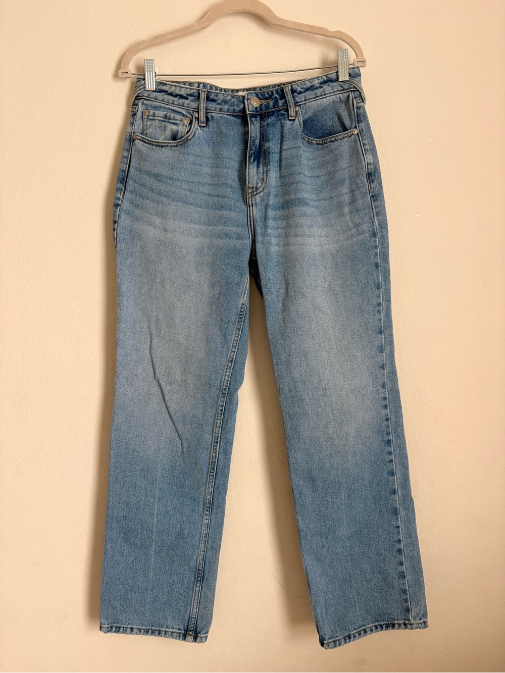 Cleo + Wolf Classic Light Wash Higheise, Straight Leg Jeans- W28/L30
